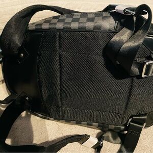 Men's Black Checkerboard Backpack - Urban Commuter Pack